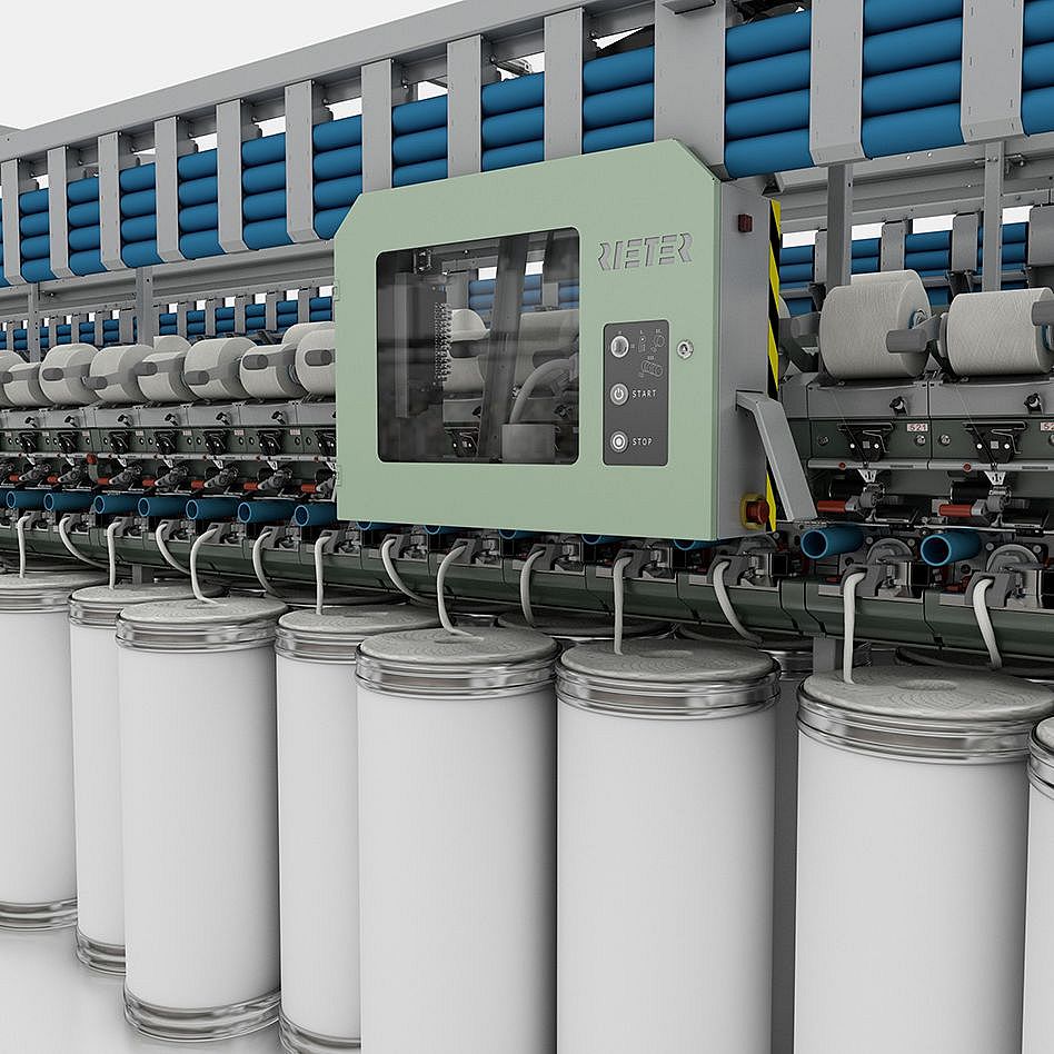 R 37 rotor spinning machine with ROBOdoff